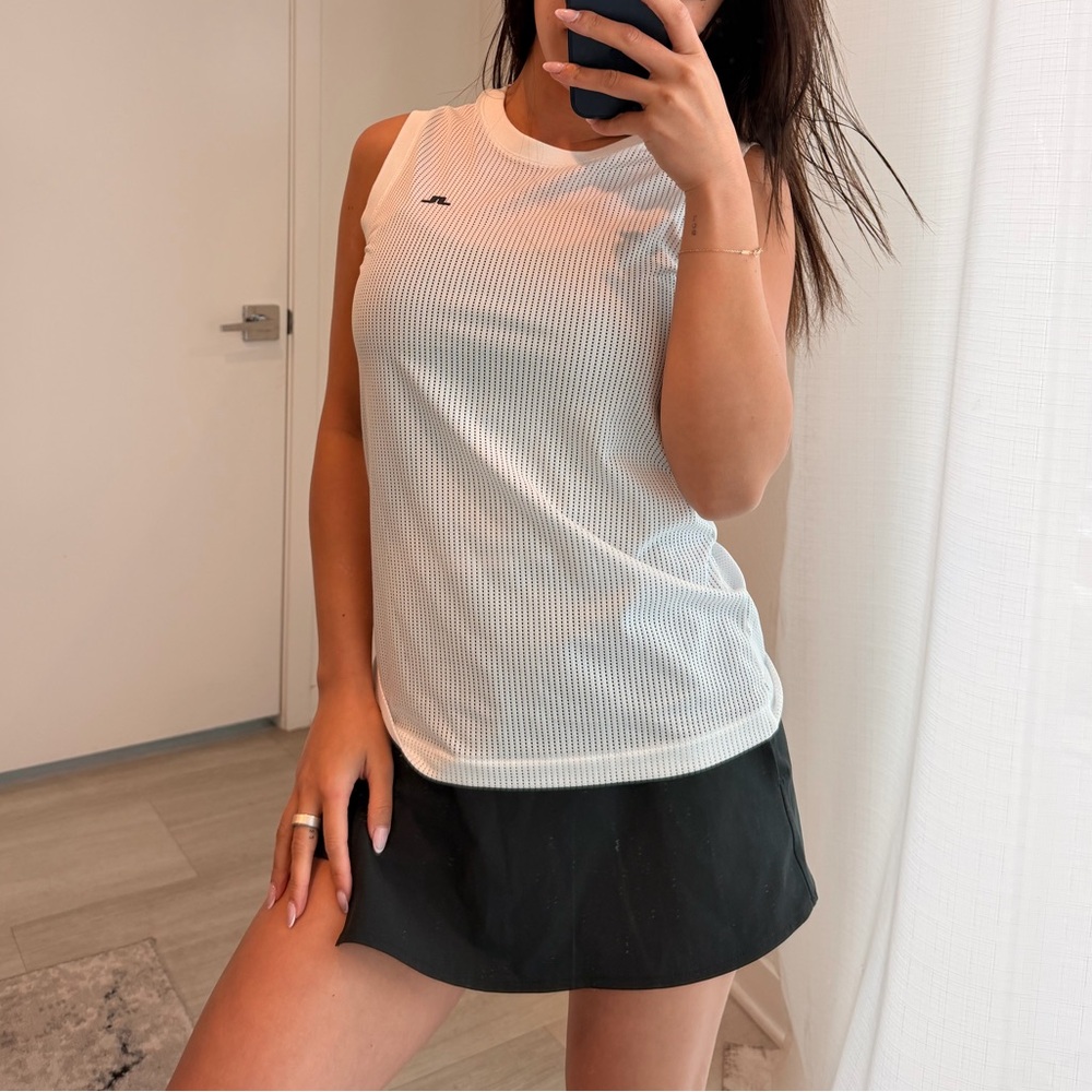 J.Lindeberg White Ribbed Tank Top - Picture 4 of 8